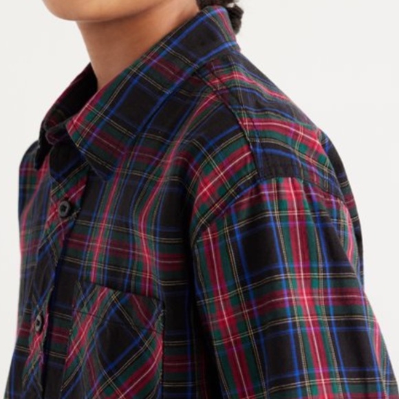 *NWT* FREE ASSEMBLY Button Down Long Sleeved Shirt Plaid Collared YOUTH XXL 18 - Picture 10 of 11